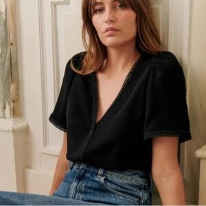 Sezane Valencia blouse in black